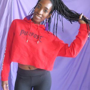 Divided H&M Justin Bieber purpose the world tour cropped sweat shirt hoodie L